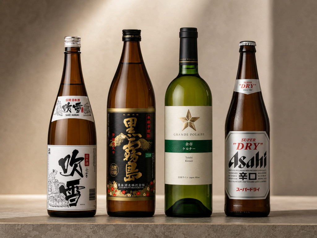 사케 소주 와인 맥주 비교