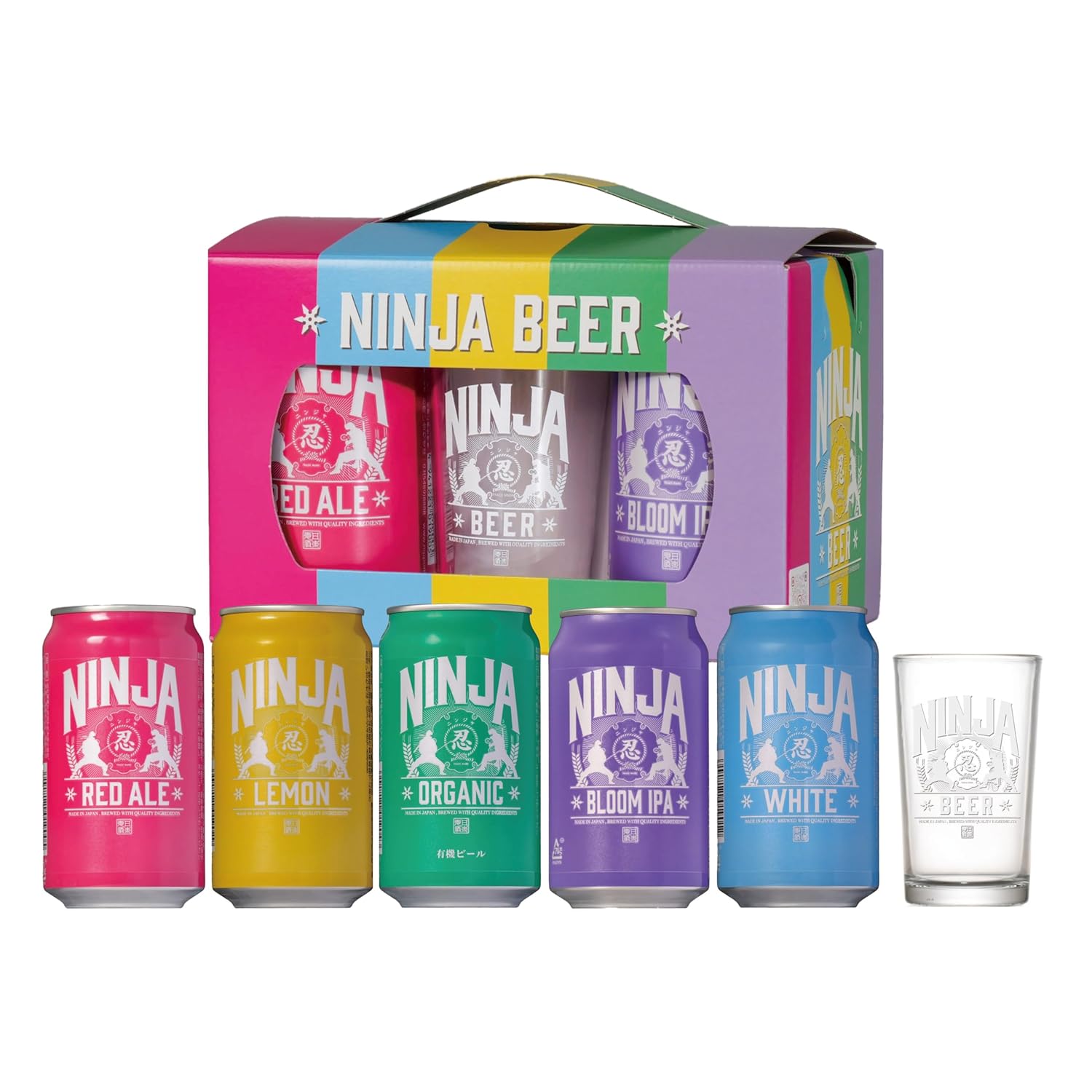 NINJA BEER 五款精酿啤酒礼盒＋附赠专属啤酒杯 1750ml