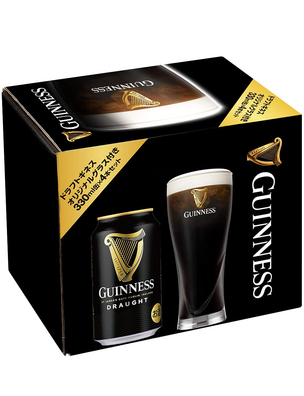 Guinness(健力士)× 麒麟 啤酒礼盒 330ml×4(附健力士 Draught 细长型品脱杯) - 图片 2