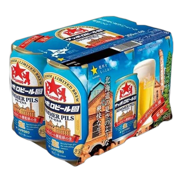 三宝乐 札幌啤酒园 夏日皮尔森啤酒 350ml×6罐装